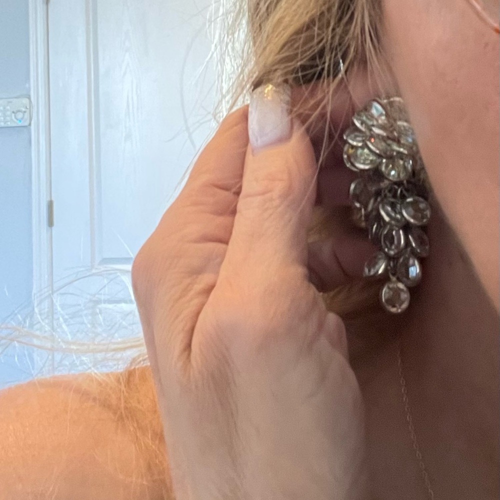Sorelli vintage crystal clip on earrings